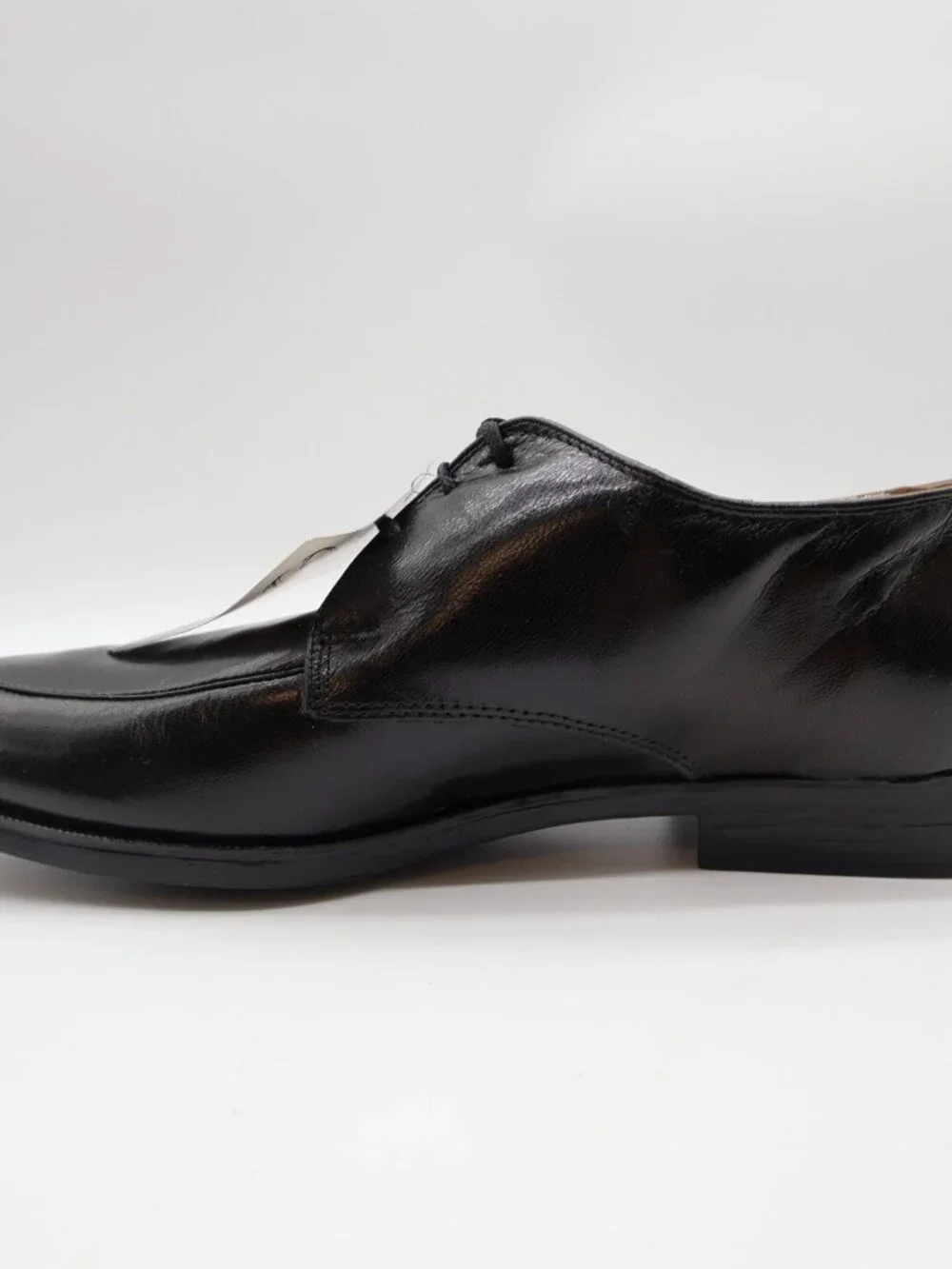 Nunn Bush Apron Toe Oxford Dress Shoes Mens 8 Black Leather Vintage NOS